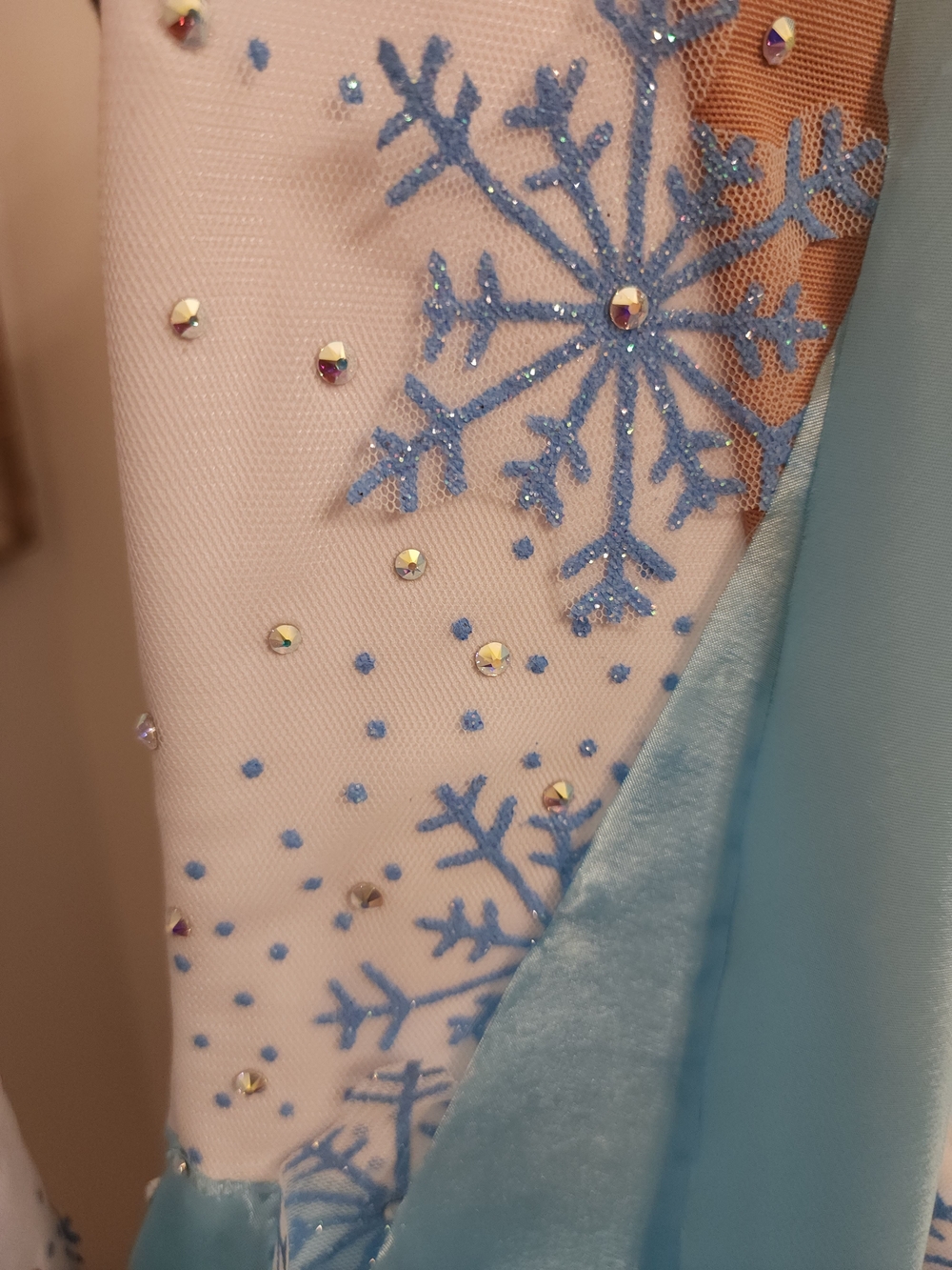 Blue Snowflake Princess Ice skating Costume Dress For Girls 6-7 Years - Picture 4 of 8